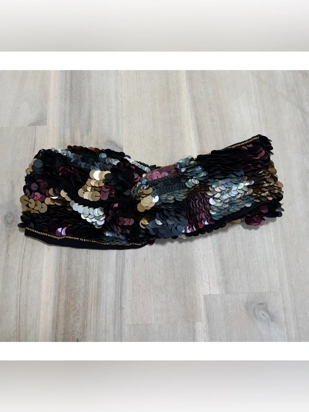 Zara Accessories Size S-M Sequins Knotted Stretch Headband Turban